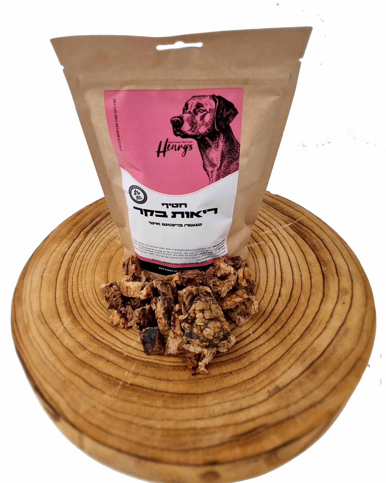 Natural snack with added buffalo lung protein